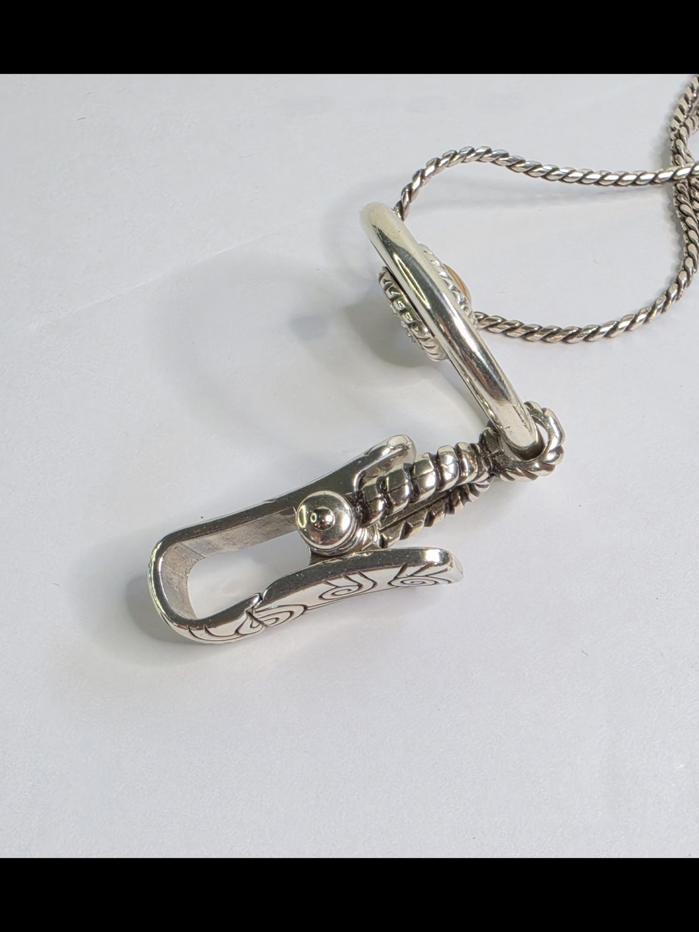 Brighton Silver-Tone Heart Accent Clip Necklace with Gold Detail-NWT - Picture 10 of 13
